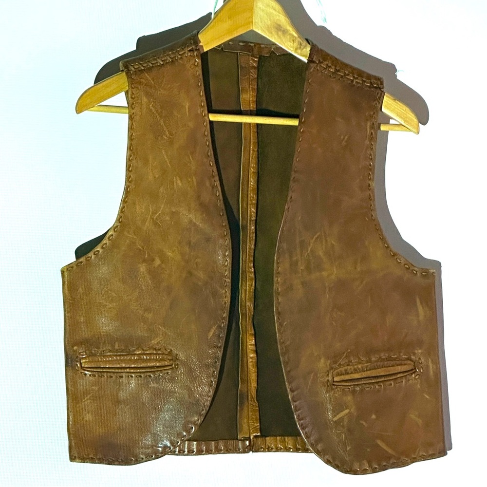 Handmade 70’s vintage leather vest